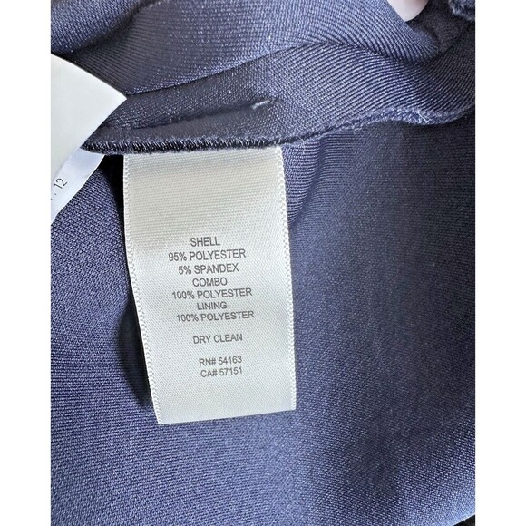 Eliza J Women's Ruffle-Shoulder Mixed-Media V-neck Gown Maxi Dress Navy 12 - Picture 9 of 9